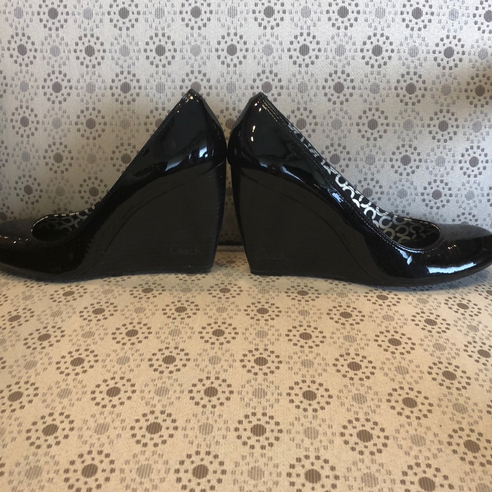 Black Coach Wedges - 7.5